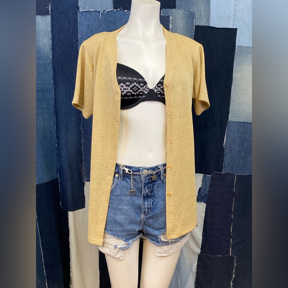 Vintage Short Sleeve Lightweight Blouse Sz M/L